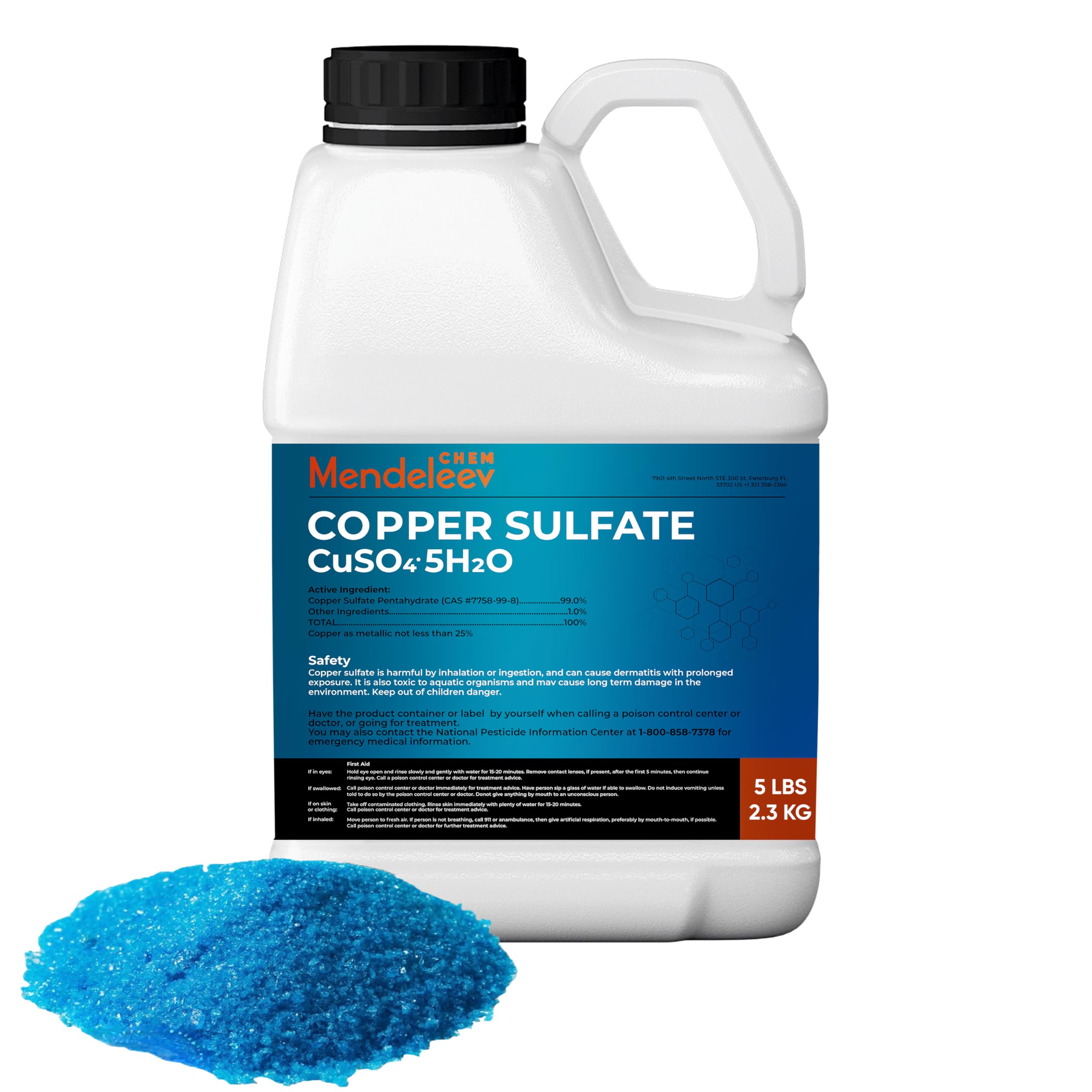 Copper Sulfate Crystals 5 Lb, Granular EPA Free