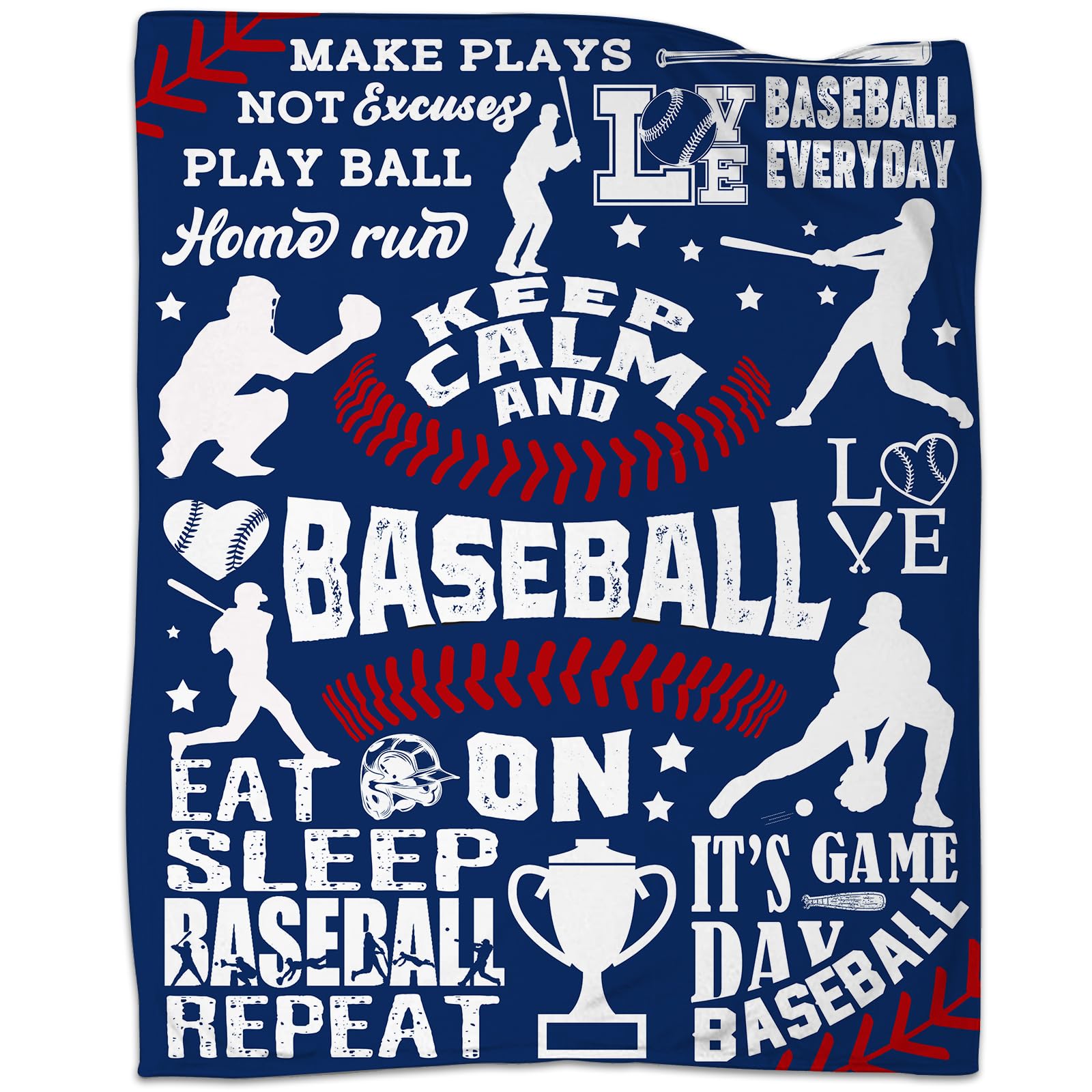 HAXOILO Baseball Gifts for Boys, Baseball Blankets Baseball Team Gifts 50x60 Warm Cozy Flannel Throw Blanket Baseball Gifts for Coach and Men