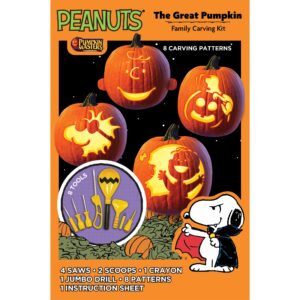 peanuts - the great pumpkin family carving kit by pumpkin masters: includes 8 carving tools and 8 carving patterns