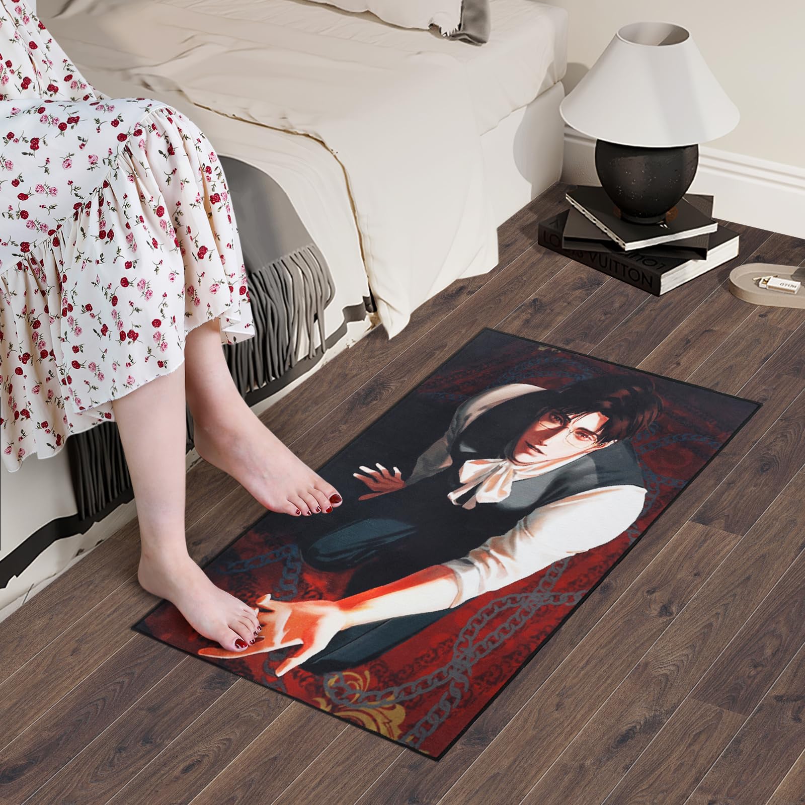 OtNiap Anime Rugs, Male Servant Rug, Soft Indoor Anime-Inspired Non-Slip Mats, Decorative Mat for Living Room, Gaming Room, Bedroom – Add a Touch of Romantic Charm to Your Home Space 36" L x 24" W