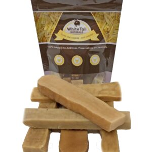 WhiteTail Naturals - Yak Cheese Dog Chews - Long Lasting Tough Dog Bones for Aggressive Chewers & Teething Puppies - All Natural Himalayan Dental Milk Chew Bone (6, Small)