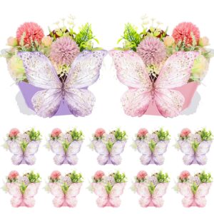 wettarn 12 pcs butterfly centerpieces baby shower for tables butterfly party favor decorations tea party butterfly flower boxes table decorations for baby shower birthday wedding garden tea party