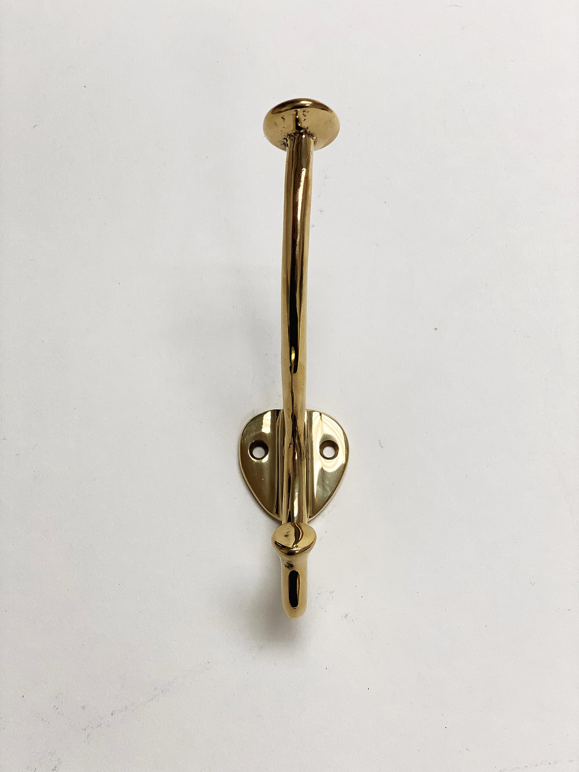 Haute Knobs Polished Unlacquered Brass Ellie Wall Hooks, Brass Robe Coat Hook