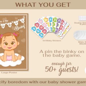 Party Hearty Funny Baby Shower Games for Girl, Pin The Pacifier on The Baby Game, Where is The Baby’s Binky, Pin The Dummy on The Baby