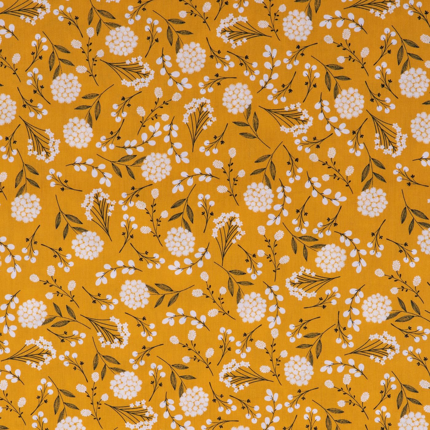 Mustard Woodland Cotton Apparel Fabric (1 Yard) – Printed Sewing Fabric by The Yard – Lightweight Precut Fabric for Sewing Clothes, Homeware, & Other Accessories – DIY Craft Fabric