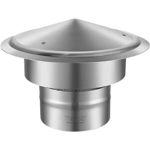 vevor chimney cap 6 inch all weather & reinforced screws & easy installation, for perfect insulation vent cover outside, silver