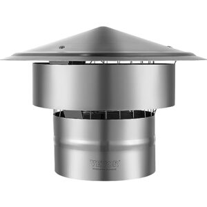 VEVOR Chimney Cap 6 inch All Weather & Reinforced Screws & Easy Installation, for Perfect Insulation Vent Cover Outside, Silver