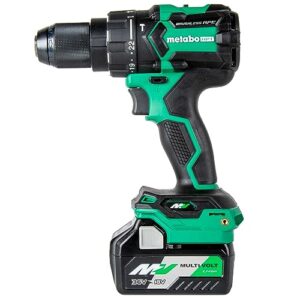 Metabo HPT 36V MultiVolt Cordless ½-Inch Hammer Drill Kit 1,400 in-lbs. Max Torque Reactive Force Control Optional AC Adapter DV36DC