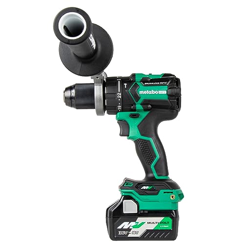 Metabo HPT 36V MultiVolt Cordless ½-Inch Hammer Drill Kit 1,400 in-lbs. Max Torque Reactive Force Control Optional AC Adapter DV36DC