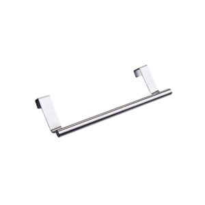 OSALADI Wall Towel Holder Over Door Towel Bar Metal Cabinets Silver Over The Door Towel Bar Kitchen Dish Rack Stainless Steel Towel Hanger Organizer Cupboard Tower Hanger Stainless Steel