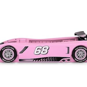 Delta Children Turbo Race Car Twin Bed, Pink Snooze 6 inch Memory Foam Twin Mattress (Bundle)