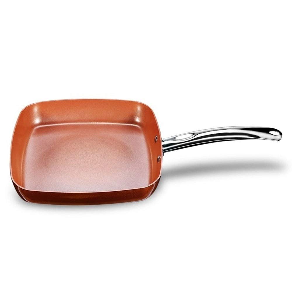 SURLAZ Pan Non-Stick Copper Square Frying Pan Skillet with Ceramic Coating Oven Dishwasher Safe Cooking pots and Pans