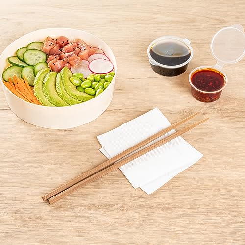 Restaurantware Bambuddha 9.5 Inch To Go Chopsticks 100 Durable Bamboo Chopsticks - With Paper Band Brown Bamboo Premium Chopsticks For All Kinds Of Foods Ideal For Cafes And Restaurants