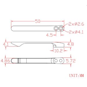 CIVIVI Titanium Pocket Clip for Baby Banter Drop Point Knife, with 2PCS Titanium Screws T003B (Black)