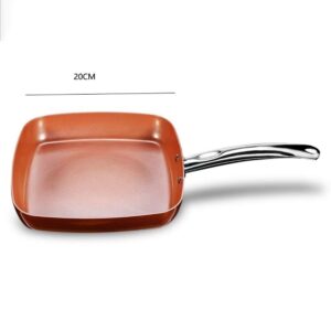 SURLAZ Pan Non-Stick Copper Square Frying Pan Skillet with Ceramic Coating Oven Dishwasher Safe Cooking pots and Pans