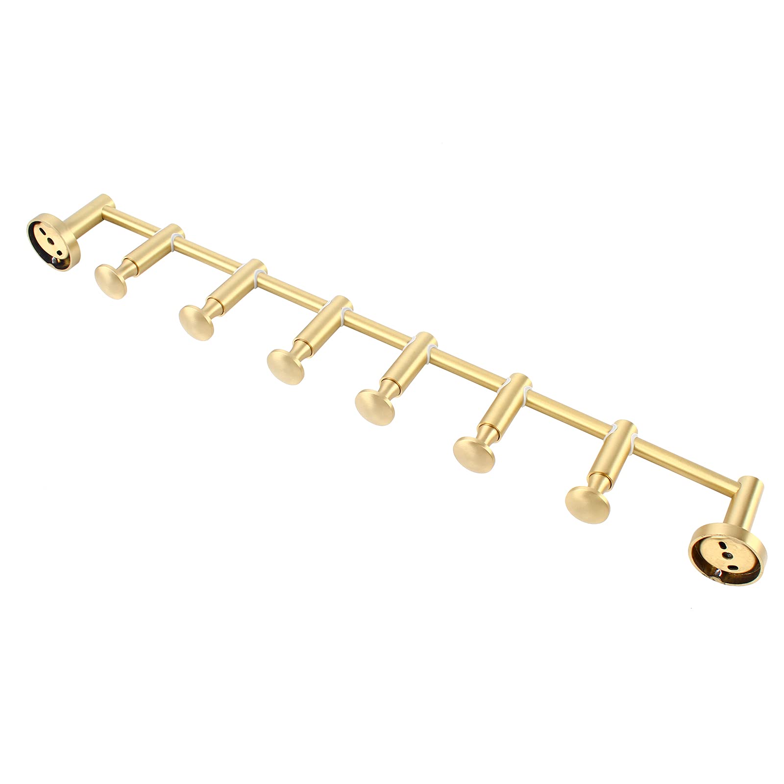 MIMODA Vertical Coat Rack Wall Mounted, 6 Hooks Wall Mount Coat Hooks Coat Rack for Entryway Bedroom Coats Scarfs Bag Hat Umbrella Space Saving (Gold)