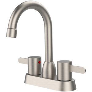 2 handles bathroom sink faucet, brushed nickel centerset rv bathroom faucets for 3 hole