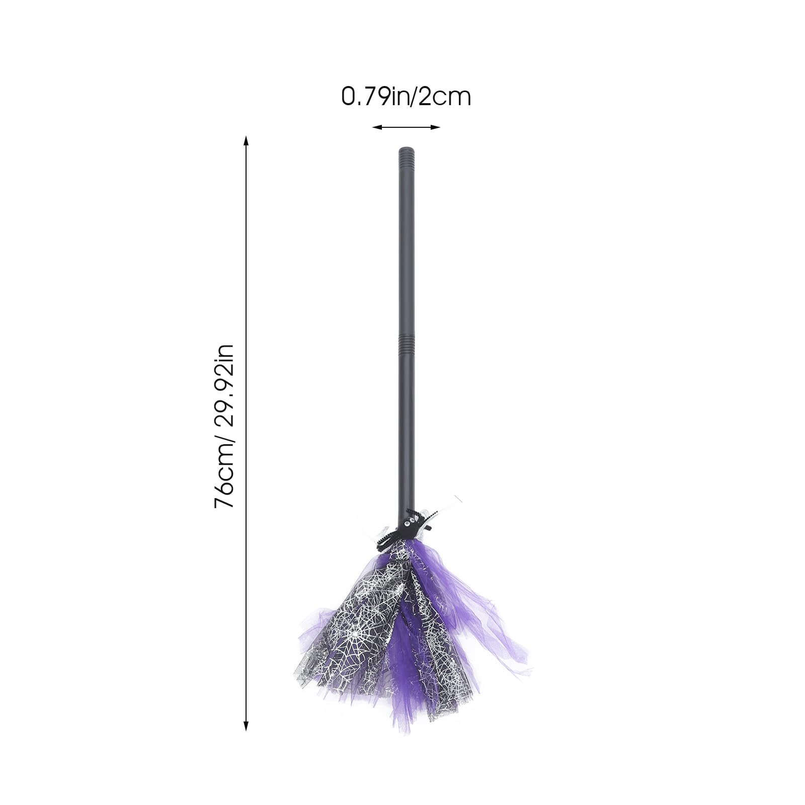 Milisten 1Pc Creative Halloween Broom Mini Halloween Broomstick Witch Broom Prop Cosplay Broom Stick Costume Accessories(Purple)