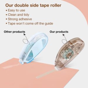 Double Sided Tape Roller - 8 Pack Adhesive Scrapbook Glue Tape Runner Roller for Scrapbooking,Wrapping, School Kids Paper Handicraft,Crafts Gift Wrap and Arts Projects (8mm x 210ft)