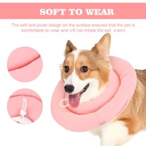 Jaeskeclip Dog Cone, Pet Collar Set, Adjustable Dog Pillow Cone with Leash, Waterproof Post-Operative Recovery Collar, Lick Resistant, for Small Dogs, Medium Dogs(Size:L)