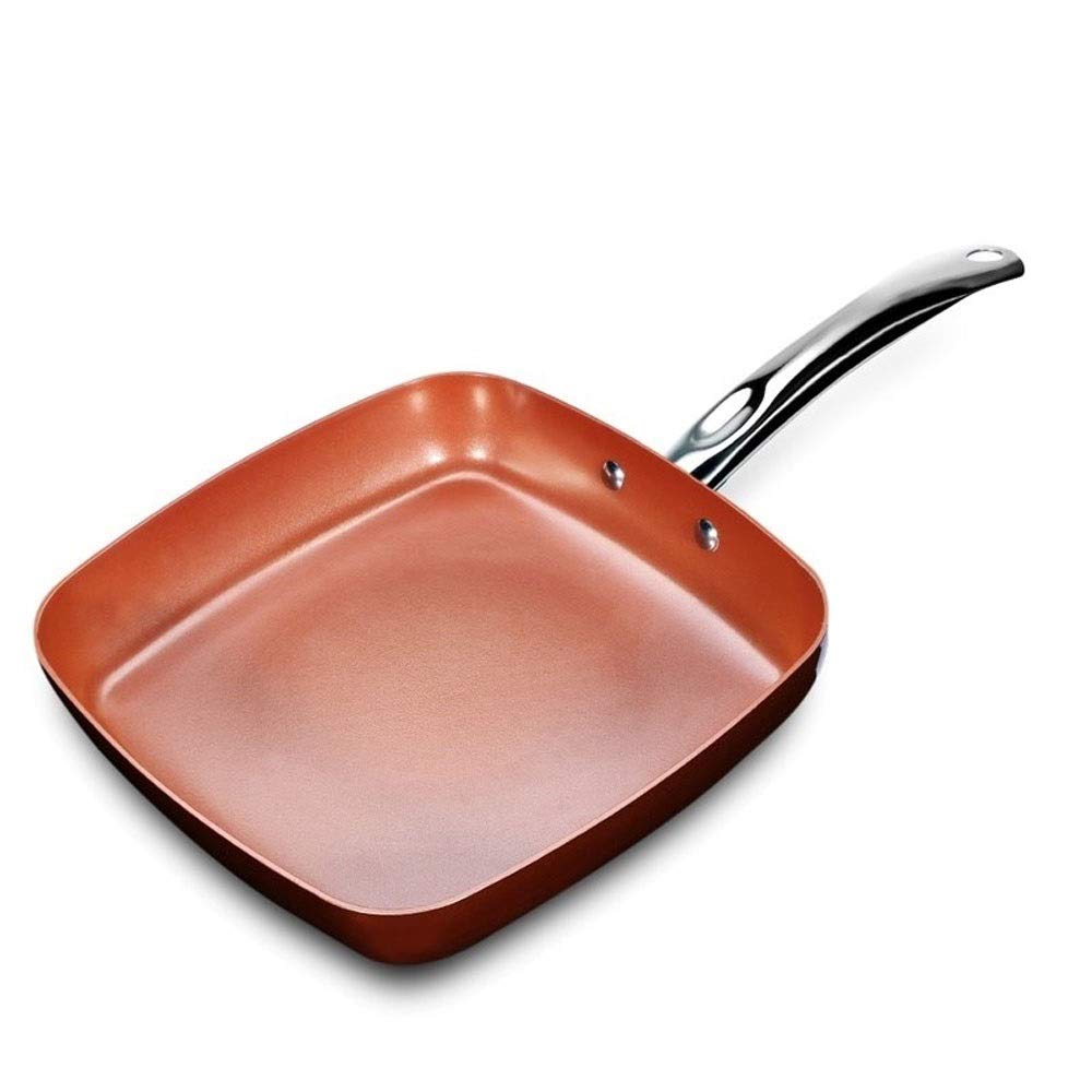 SURLAZ Pan Non-Stick Copper Square Frying Pan Skillet with Ceramic Coating Oven Dishwasher Safe Cooking pots and Pans