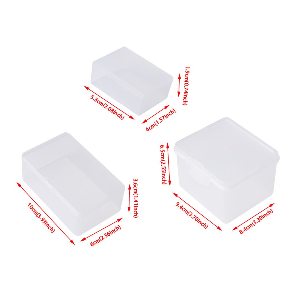 Ankexin Rectangular Plastic Clear Storage Box Jewelry Beads Collection Container Organiz