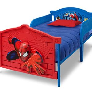 Delta Children Plastic 3D-Footboard Twin Bed, Marvel Spider-Man Snooze 6 inch Memory Foam Twin Mattress (Bundle)