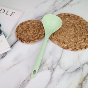 Eco-friendly Wheat Straw Spoons, Wheat Straw Soup Spoon, Soup Spoon for Cooking, Wheat Straw Cooking Spoons, Cooking Utensils (Green)