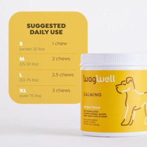 WagWell Calming Chews for Dogs – Vet-formulated Anxiety Relief for Dogs to Reduce Stressful Situations Like Travel or Fireworks – Separation Anxiety Relief for Dogs to Ease Stress & Promote Relaxation