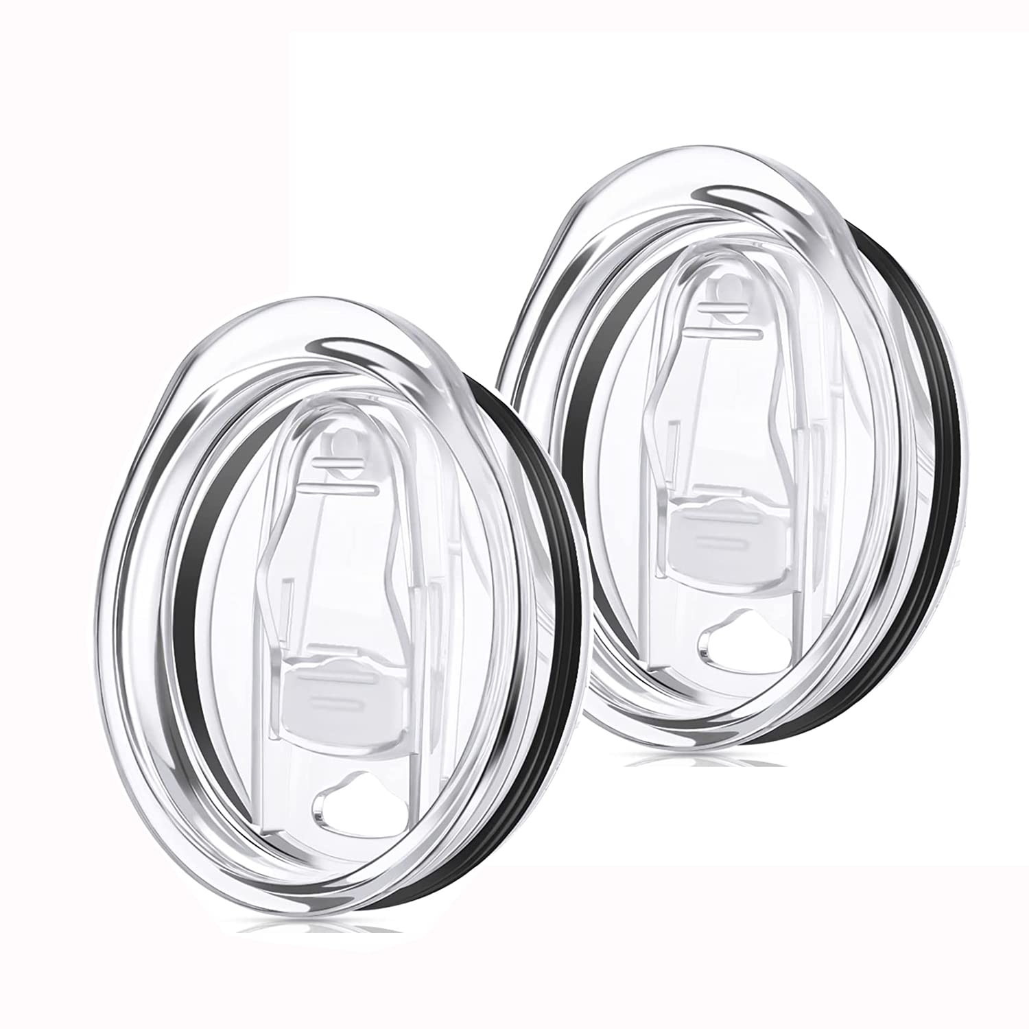 20 oz Skinny Replacement Lids Tumbler Replacement Lids Plastic Splash Resistant Lids Covers Spill Proof Skinny Tumbler Lid Cup Covers for Mouth Tumbler Cooler Cup (Clear, 2Pack)