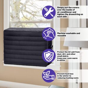 ALMOXVYE Indoor Air Conditioner Cover, AC Unit Covers for Inside, AC Cover for Inside Window Unit 17 x 13 x 3.5 inch ( L x H x D ), Black