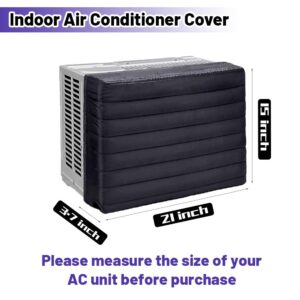 ALMOXVYE Indoor Air Conditioner Cover, AC Unit Covers for Inside, AC Cover for Inside Window Unit 17 x 13 x 3.5 inch ( L x H x D ), Black