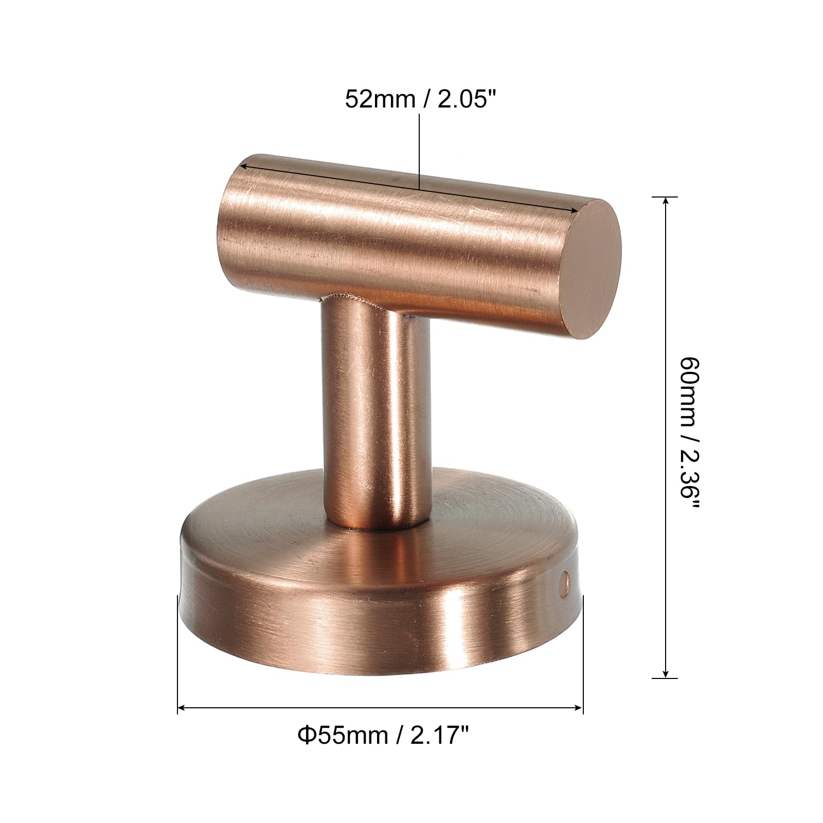 uxcell Bathroom Hook, 2Pcs Waterproof Stainless Steel Single Towel/Robe Clothes Hook with Screws for Kitchen, Door, Cabinet, Bathroom, Foyers, Hallways, Bedrooms (60x55mm Rose Gold)