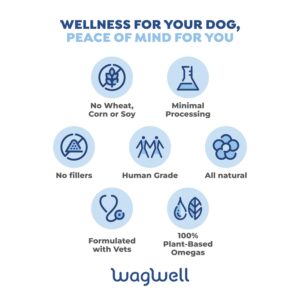 WagWell Ahiflower Omega Oil - Vet-Formulated Skin, Coat, Hip and Joint Supplement for Dogs - Plant-Based Omega 3, 6 and 9 Supplement - Natural Non-GMO Dog Omega Oil, 8 fl.oz. Pump Bottle