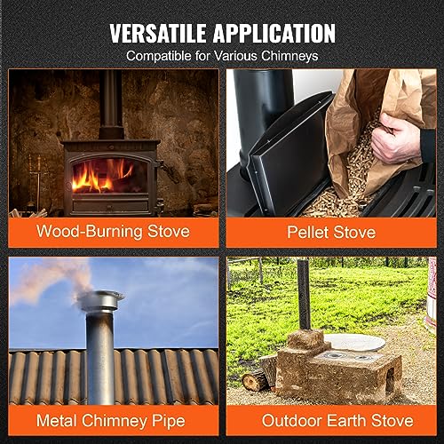 VEVOR Chimney Cap 6 inch All Weather & Reinforced Screws & Easy Installation, for Perfect Insulation Vent Cover Outside, Silver