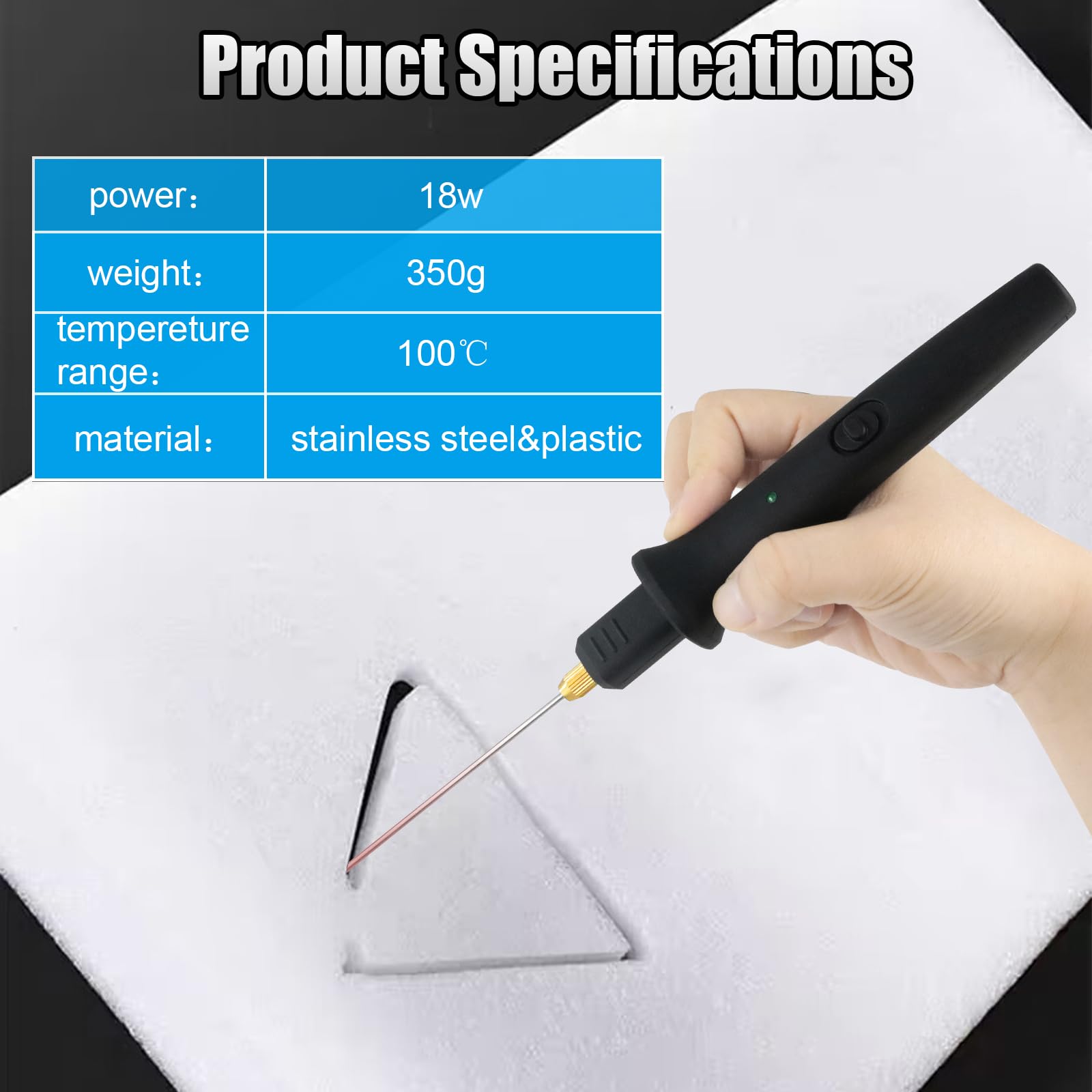 8 In 1 Foam Cutter Electric Cutting Machine Pen Tools Kit 100-240V /18W Hot Wire Foam Cutter Kit Styrofoam Cutting Pen For Polyethylene Eva Foam Carving Crafts