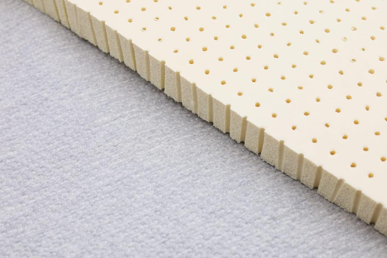 ORGANIC TEXTILES Organic Latex Mattress Topper - Made in USA (3 Inches King, Medium)