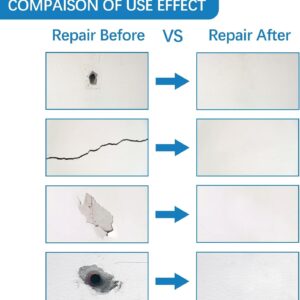 HOMMEE Drywall Repair Kit,Drywall Hole Patch Repair Kit to Fix Wall Surface Holes and Creak Damage with White Repair Putty 8.5OZ,Scraper,Sanding Pad Fill Quick and Easy Solution