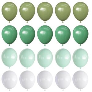 Green Balloons 70PCS, Sage Green Balloons Pastel Green Balloons Light Mint Pale Green and White Balloons for Wedding Neutral Baby Shower Birthday Party Supplies