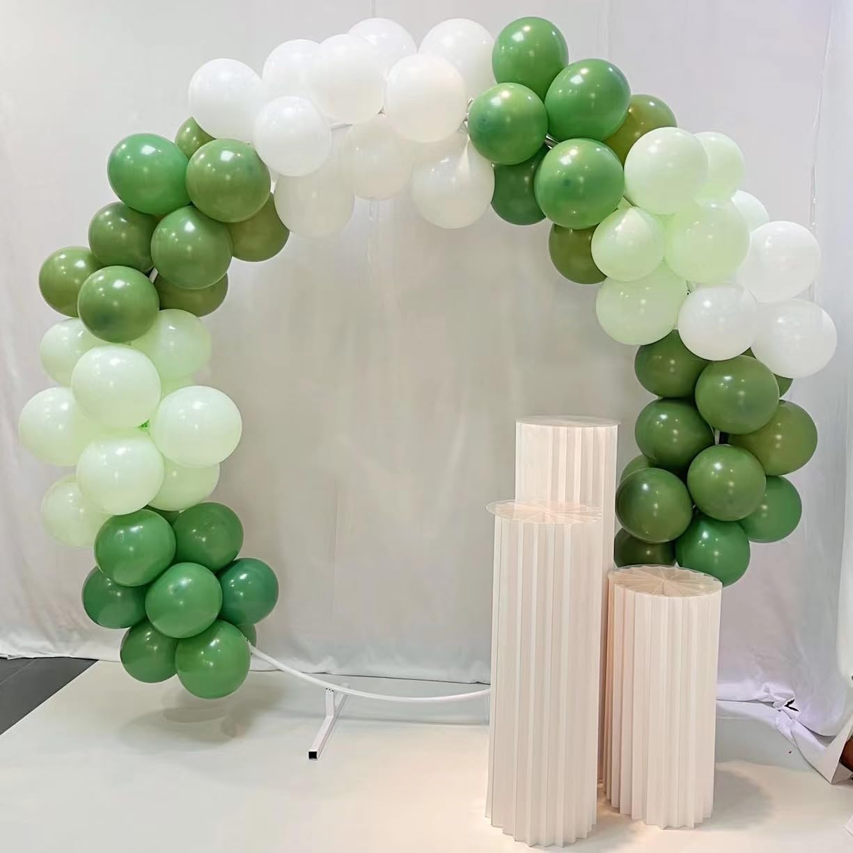 Green Balloons 70PCS, Sage Green Balloons Pastel Green Balloons Light Mint Pale Green and White Balloons for Wedding Neutral Baby Shower Birthday Party Supplies