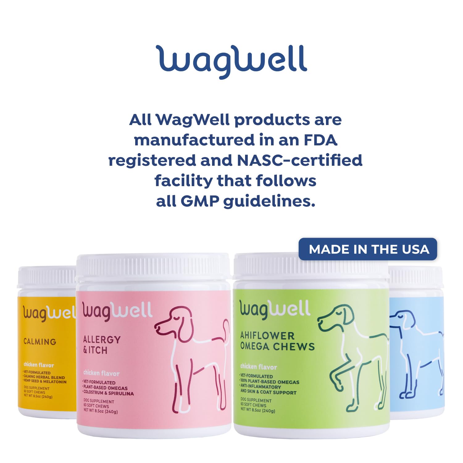 WagWell Mobility Chews – Vet Formulated Hip and Joint Supplement for Dogs - Natural Dog Joint Supplement with Glucosamine and MSM – Dog Joint Supplement for Large Breeds and Small Breeds, 60 Chews