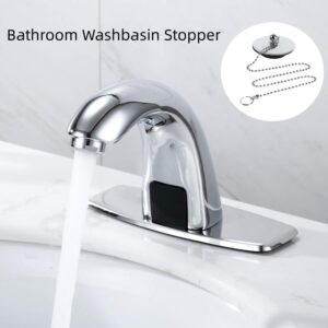 Bathtub Drain Stopper,Chrome Bathroom Bathtub Drain Cover Stopper Solid Metal Waste Plug with Chain Kitchen Sink Stopper Hair Drain Strainer