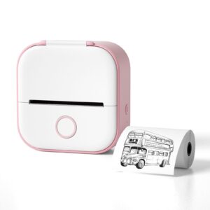 print pod, print pods mini printer,printpod - mini pocket printer,fast printing portable mini thermal printer,wireless bluetooth inkless printer sticker printer&printing paper (pink)