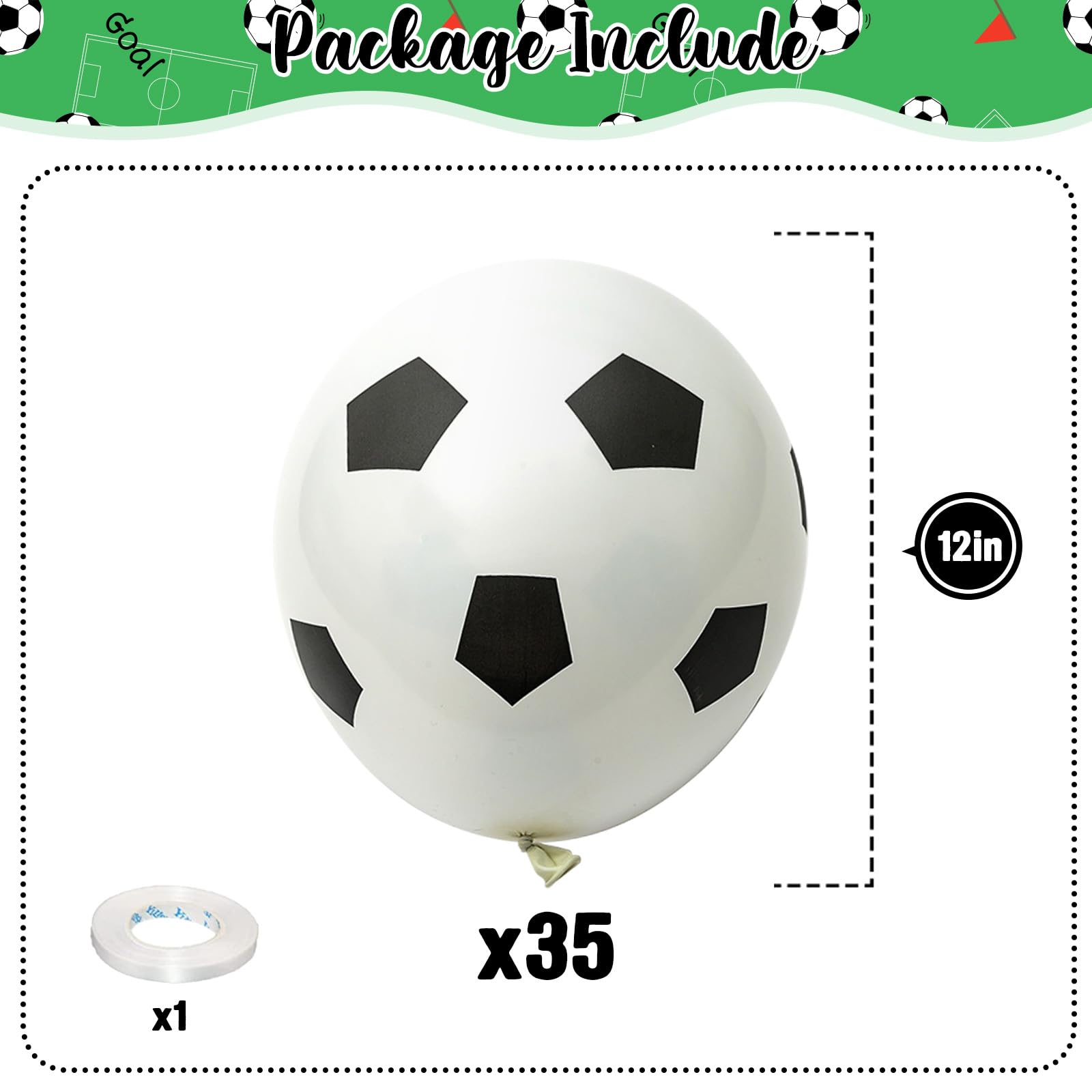 35 Pcs Soccer Ball Balloons, Black White Soccer Birthday Latex Balloons for Boys, Soccer Party Decorations Supplies for Kids Children Football Lover Sport Theme Birthday Baby Shower Party Decor