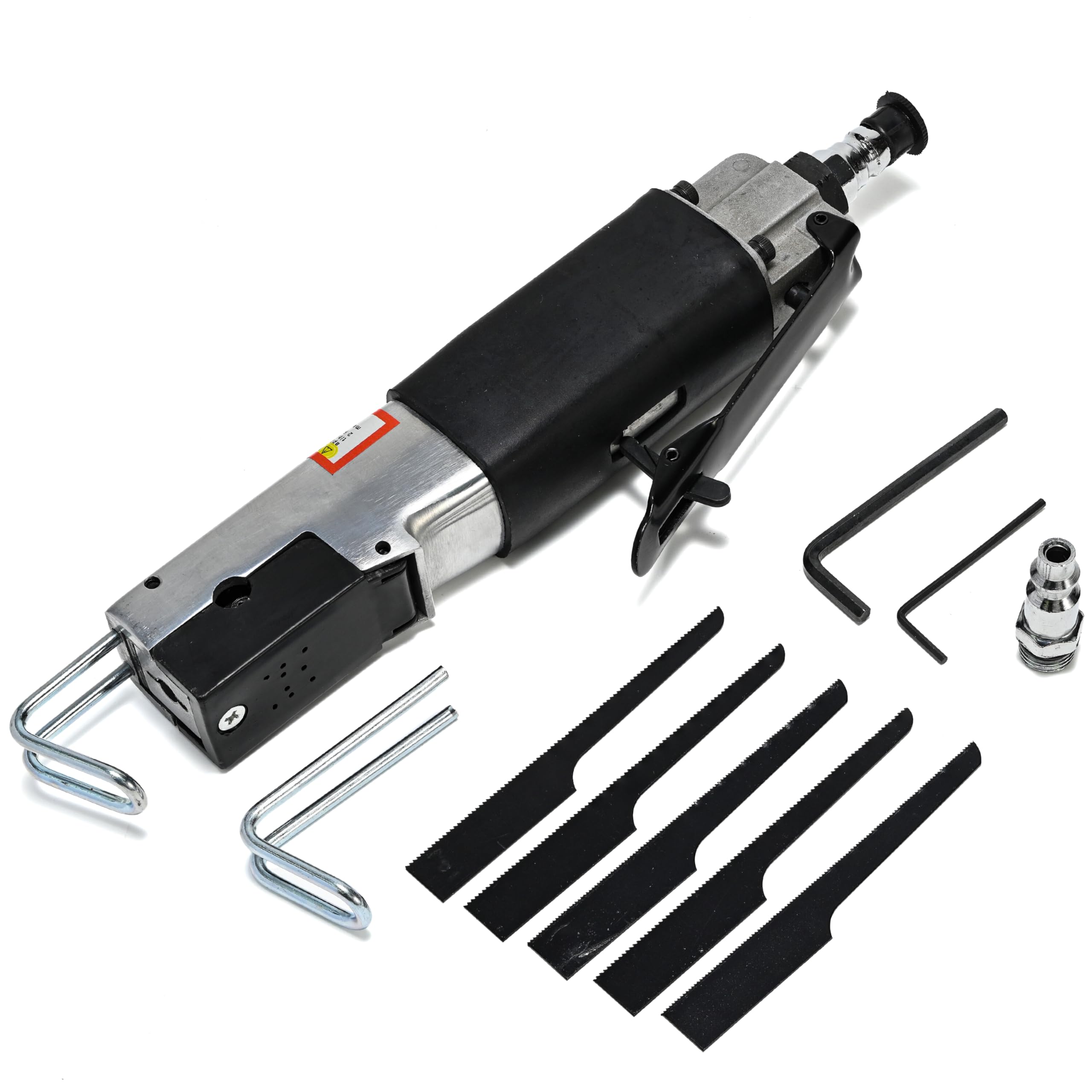 Air Reciprocating Saw Kit, Pneumatic Metal Cutting Saw Tools with 6pcs 24T 32T Blades, Handheld Power Metal Saw, Heavy Duty Aluminum Alloy Saber Saw