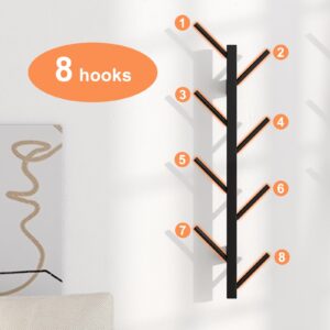 GHWIE Wall Mounted Coat Rack,Hat Rack for Wall,Coat Tree for Clothes, Suitable for Living Room, Bedroom, Entryway, Black