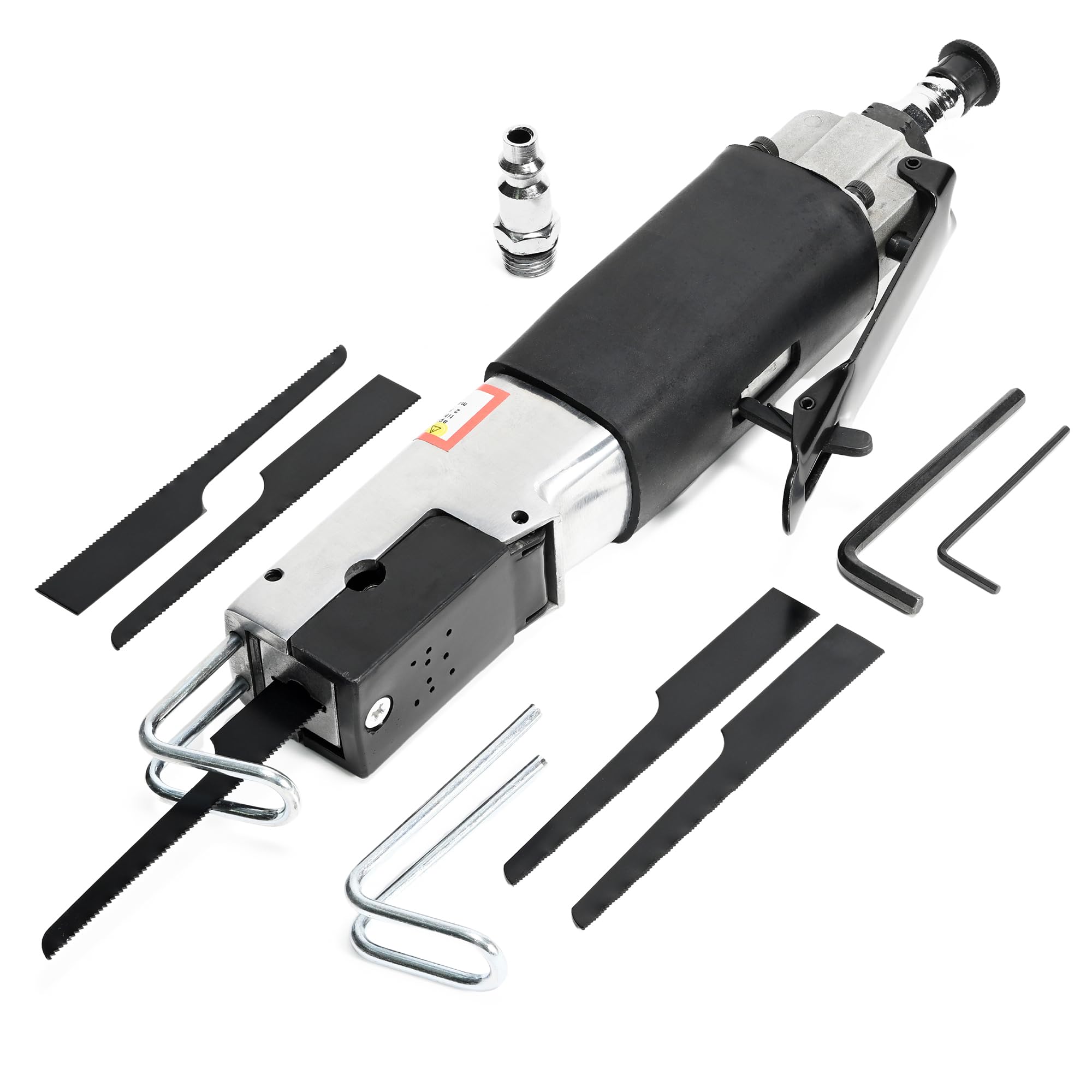 Air Reciprocating Saw Kit, Pneumatic Metal Cutting Saw Tools with 6pcs 24T 32T Blades, Handheld Power Metal Saw, Heavy Duty Aluminum Alloy Saber Saw