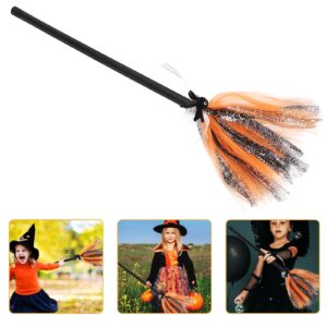 Abaodam Halloween Witch Broom Plastic Witch Broomstick Props Net Wizard Flying Broom Props for Halloween Costume Cosplay