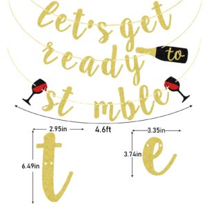 Jessgoss Let's Get Ready to Stumble Banner Sign, Wine Party Decorations, Pre-strung Party Decor for Bachelorette Party, Winery Bridal Shower, Engagement, Wedding, Girls Night, Wine Winery Party