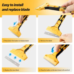 Gomake Razor Blade Scraper Tool Wall Paint Window Glass Scraper with Extra Razor Blades for Sticker,Glue,Paint,Adhesives Removal,Glass Top Stove Cleaning